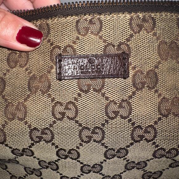 Gucci GG Monogram Canvas Leather Shoulder Bag Made in Italy Authentic Pre-Owned - Picture 13 of 14